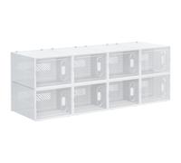 Stackable Shoe Storage 8PCS Boxes Plastic Organiser UK 8.5 EU43 Clear