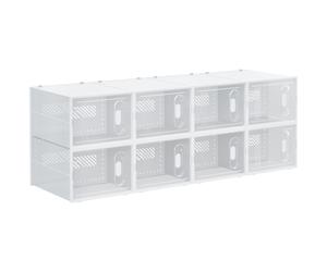 Stackable Shoe Storage 8PCS Boxes Plastic Organiser UK 8.5 EU43 Clear