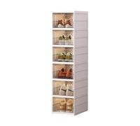 Stackable Shoe Storage with Lid 6 Tier Plastic Shoe Rack for Entryway No Assembly Required Versatile Footwear Holder for Home & Office