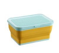 Stackable Silicone Cube Organizer - Foldable Toy Storage Box | Large Capacity Bin for Kids Room - Portable Home Container, Compressible Organizers for Accessories, Parts, Small Objects, Play Items