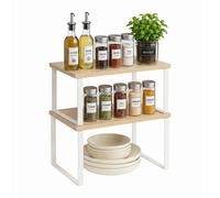 Stackable spice organiser, kitchen & countertop shelf, spice storage, set of 2
