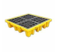 Stackable Spill Containment Platform with Drain, 2000 Lbs Load Capacity, Modular Grating Tray for Industrial Warehouse & Park (130x130x30cm)