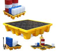 Stackable Spill Containment Platform with Drain - Large Capacity Pallet for Paint Buckets, 120x60x10cm - Durable Spill Control Solution for Safe Storage and Easy Cleanup