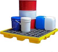 Stackable Spill Control Modular Platform with Grating & Outlet Drum Durable Containment Solution for Industrial & Chemical Spill Management Ideal for Safety & Efficiency