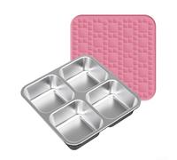 Stackable Stainless Steel Four Division For Lunch Box with Silicone Lids for Efficient Meal Prep and Transport