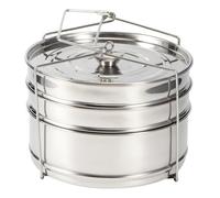 Stackable Stainless Steel Insert Pans, 6Qt Instant Pots Accessories 3 Tier Steamer Cooker Pot Set Cook Food Pressure Pot Accessories