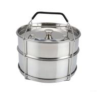 Stackable Stainless Steel Steamer Basket 304 Grade Non Spring Rack for Pressure Cooker Pot Multi Layer Cooking Silver 20cm