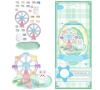 Stackable Stickers, 7.87x3.54 Inches Cute Resin DIY Stickers, 1 Sheet Waterproof 3D Decor Decals, for Scrapbooking Notebook Journals Laptops Phone Case
