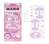 Stackable Stickers, Luminous Cartoon Mounted Craft Decorations, 3D Stackable Stickers, for Miniature Scene, Mobile Phone Case, Laptop, Computer, Desktop, Diary, Scrapbook, Water Bottle, Journaling