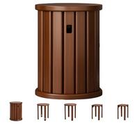 Stackable Stools Set of 4 or 6-6-in-1 Round Wood Stools for Dining, Living Room, Kitchen, Bedroom, Balcony, Bar - No Installation Required