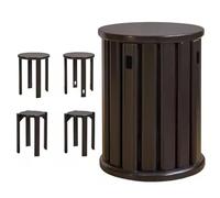 Stackable Stools Set of 4, Solid Wood Coffee Table and End Table for Kitchen, Dining Room, Living Room, Sofa Bed Side Table