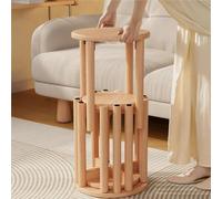 Stackable Stools Set of 4 - Versatile Wooden Side Tables, Round Design, No Installation Required for Kitchen, Bedroom, Living Room