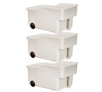 Stackable Storage Bins with Wheels, U-Shape Card Slot Cabinet Organiser Box, Portable Stackable Organising Container with Smooth Rolling Wheels, Space-Saving Storage Solution for Home, Dorm, Office