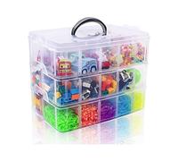 Stackable Storage Container Box with Dividers-30 Compartments, 3-Tier Bead Organizers for Art Craft Storage, Washi Tape, Kids Toys, Jewelry, Beauty & Sewing Supplies