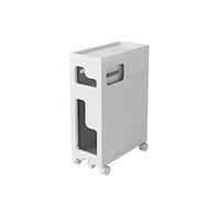 stackable storage drawers Narrow Bathroom Floor Cabinet 4-Tier Storage Drawers, Space Saving Slim Toilet Paper Storage Cabinet with Casters Narrow Storage Drawer Cart Large Capacity Vertical