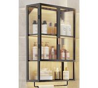 Stackable Storage Wall Cabinet with Sliding Barn Doors - Multi-Functional Kitchen Bathroom and Living Room No Tools Required Stylish Space-Saving Solution
