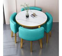 Stackable Table Set with 4 Chairs - Round Reception Table and Chairs for Negotiation, Meetings, and Small Spaces - Modern Space-Saving Dining Furniture