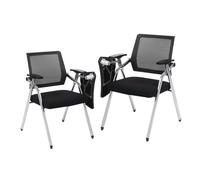Stackable Tablet Arm Chair with Attached Desk - Ergonomic Backrest for Conference and Office Use