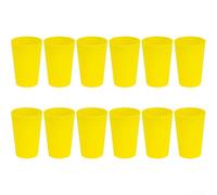 Stackable Unbreakable Plastic Cups 612PCS Made from ABS Material Lightweight and Dishwasher Safe for Kitchen and Household Use (12PCS Yellow)