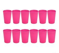 Stackable Unbreakable Plastic Cups 612PCS Made from ABS Material Lightweight and Dishwasher Safe for Kitchen and Household Use (12PCS Pink)