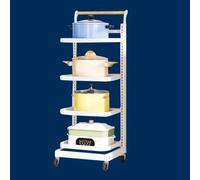 Stackable Vegetable Storage Cart with Wheels - White 4x4 Boards Perfect for Kitchen Utensils & Bathroom nization Space-Saving Storage Solution
