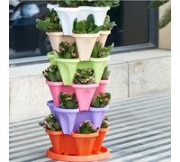 Stackable Vertical Tower Garden Planter - Perfect for Indoor/Outdoor Use, Grow Strawberries, Vegetables & Succulents - Ultimate Herb Gardening Solution for Small Spaces