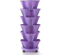 Stackable Vertical Tower Planter for Strawberries and Herbs - Indoor/Outdoor Garden Planter for Growing Vegetables and Succulents