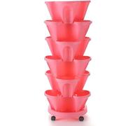 Stackable Vertical Tower Planter for Strawberries and Herbs - Indoor/Outdoor Garden Planter for Growing Vegetables and Succulents