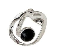 Stackable Vintage Black Stone Jewelry Rings Irregular Shape Customizable Fit for Women Girls Vintage Stone