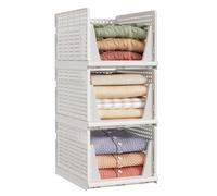 Stackable Wardrobe Storage Baskets for Closet Organization, 3 / 25H cm