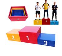 Stackable Winners Podium Stand, Heavy-duty Metal First Second Third Place Award Podium for Sports Competitions, Awards Ceremony, Track and Field
