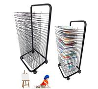 Stackable Wire Art Drying Rack for Classrooms & Studios Mobile Metal Art Storage with Wheels 4-30 Flexible Shelves for Painting Crafts & Canvas Display