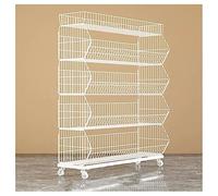 Stackable Wire Fruit Basket Rack - 4/5 Tier Storage for Fruits, Vegetables & Snacks - Versatile Supermarket Shelves 60x45x110cm - Multiple Purchases Available
