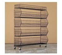Stackable Wire Fruit Basket Rack - 4/5 Tier Storage for Fruits, Vegetables & Snacks - Versatile Supermarket Shelves 60x45x110cm - Multiple Purchases Available