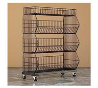 Stackable Wire Fruit Basket Rack - 4/5 Tier Storage for Fruits, Vegetables & Snacks - Versatile Supermarket Shelves 60x45x110cm - Multiple Purchases Available