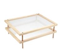 Stackable Wooden Pasta Drying Rack | Removable Fruit Storage with Mesh | Polished Air Circulation Design | Healthy Space Saving Kitchen for Food and Dehydration