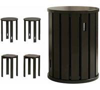 Stackable Wooden Stools, Round Bar Stool, Portable Dining Chair, Versatile Side Table for Living Room, Nightstand, Coffee Table