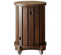 Stackable Wooden Stools Set of 4 - Round Nesting Side Tables for Living Room Dining Room Balcony Space-Saving Multi-Functional Bar Chairs Home Decor Solutions