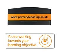 Stackable You're Working Towards Your Learning Objective Pre Inked School Teachers Feedback Marking Stamper Stamp 44x13mm Primary Teaching Services (Orange)
