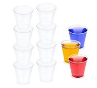 STACKABLES ~ Pack of 100 Clear Plastic 60ml Shot Glasses Great for Party Picnic BBQ Travel Events ~ 2oz Hard Plastic Wiskey Shot Cups