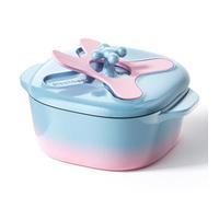 Stackbear 4.7L Enameled Cast Iron Dutch Oven Pot with Lid - Premium Durability & Oven Safe - Casserole Pot With Lid Perfect for Bread Baking, Stews, Braising & Roasting - Light Blue