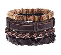 Stacked Bracelets For Women Multilayer Men Bracelet Simple Bracelets Friends Bracelet (Brown, One Size)
