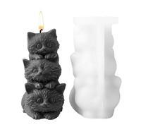 Stacked Cat Making Mold - Stacked Cats Shape Cadle Crafting Silicone Mold,Easily Unmold Animal Casting Mold for Beginners for Chocolate, Fondant, Desserts