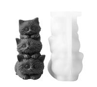 Stacked Cat Making Mould, Ornament Mould, Stacking Ornament, Candle Molding Tool Easy To Demold | Three Kittens Design For Aromatherapy Candle Craft From Plâ