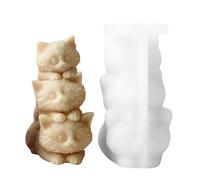 Stacked Cat Mould - Animal Shape Mould Craft Silicone Non-Stick Accessory | Epoxy Cat Figure for Candy Fondant Candle Resin Soap