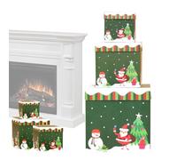 Stacked Christmas Boxes -New Year Santa Snowman Elk Christmas Tree Box | 3 Piece New Year Santa Snowman Elk Christmass Tree Boxes | Nesting Wrapping With Lids For Winter Kids News Years Party Holiday