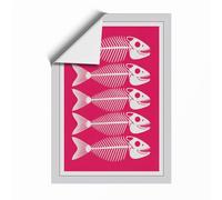 Stacked Fish Skeletons Graphic Art Unframed Wall Art Print A1 (84.1×59.4cm), Wall Decor for Living Room, Bedroom, Office & Home, Art Gift