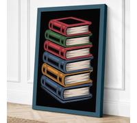 Stacked Knowledge Canvas Wall Art Print 18x12 Inch