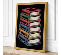 Stacked Knowledge Canvas Wall Art Print 24x16 Inch