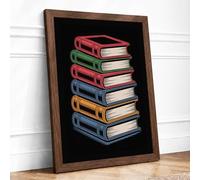 Stacked Knowledge Modern Framed Wall Art Print A2 (59.4×42cm) Walnut, Wall Decor for Living Room, Bedroom, Office & Home, Ready to Hang, Art Gift